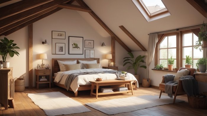 دیزاین اتاق زیرشیروانی